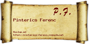 Pinterics Ferenc névjegykártya